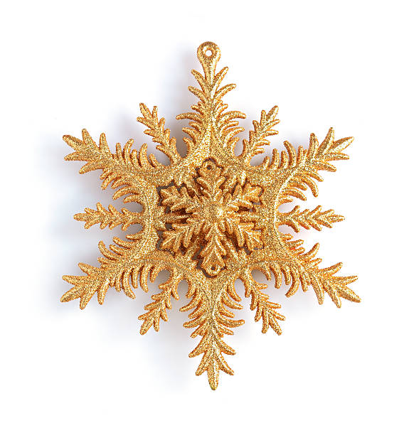 istock Golden decorative Christmas snowflake 619243484