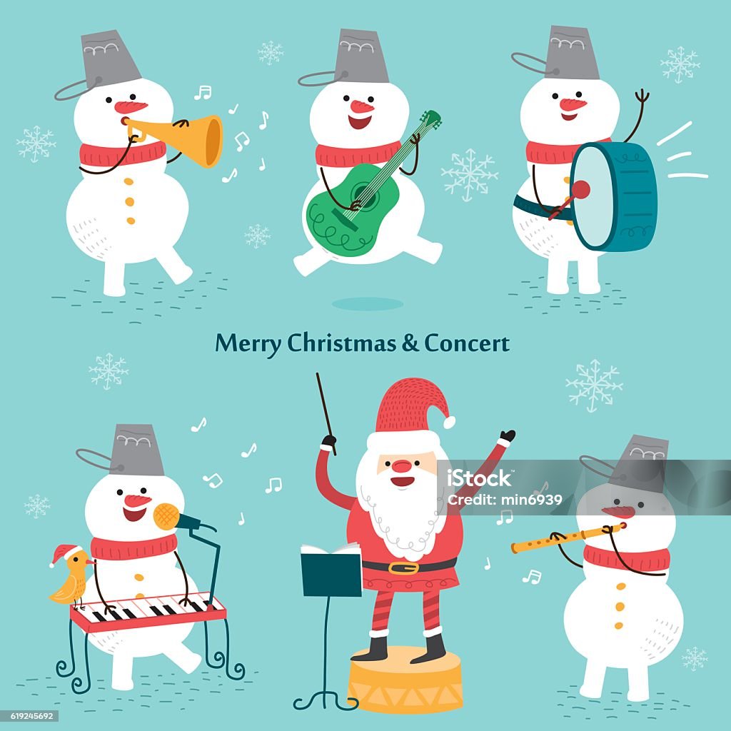 Bữa Tiệc Giáng Sinh Vui Vẻ Ông Già Noel Và Người Tuyết Minh Họa ...