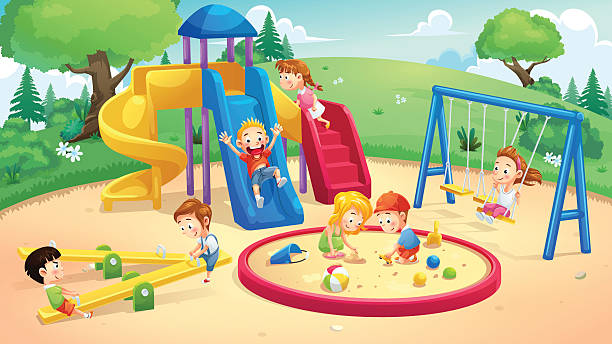 Park And Playground Cartoon Stock Illustration - Download Image Now -  Playground, Child, Public Park - iStock