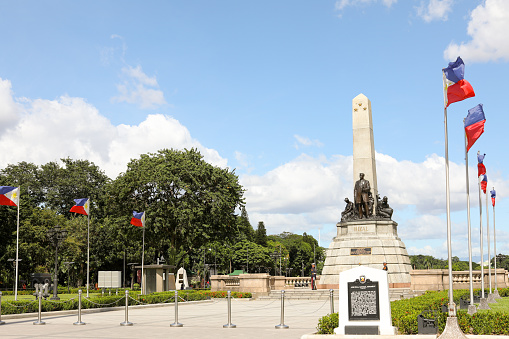 Manila, Philippines - October 29, 2016: Monument in memory of Jose Rizal, national hero in Manila, Philippines