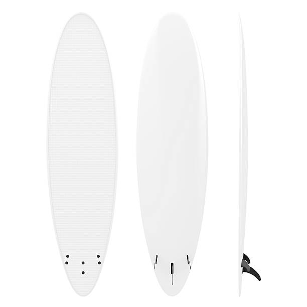 istock White Blank Surfboard with Fins. 3d Rendering 619248034
