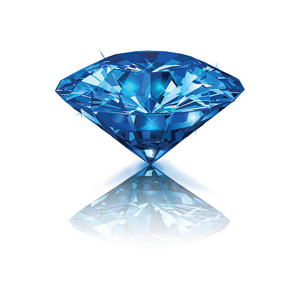 Beautiful blue gemstone sapphire on white background. Beautiful blue gemstone sapphire on white background. Vector illustration. blue saphire stock illustrations