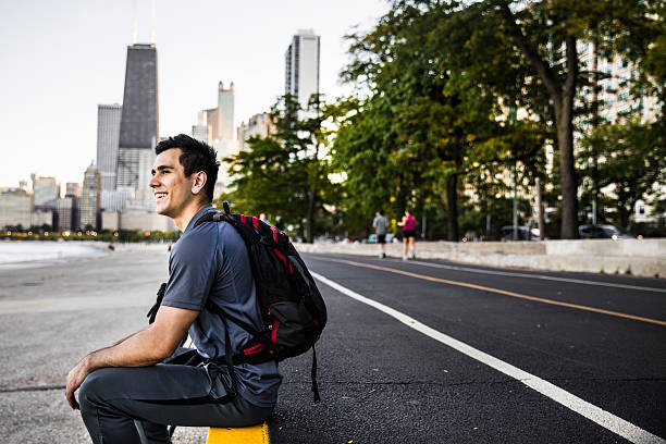 istock Cyclist taking a city break afterwork on the way home 619253958