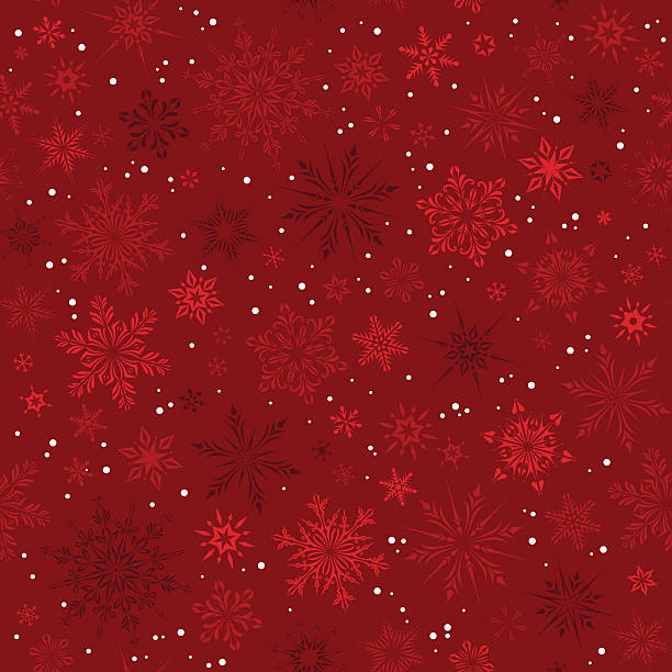 ilustraciones, imágenes clip art, dibujos animados e iconos de stock de patrón sin costuras de copos de nieve rojos - gift christmas celebration season