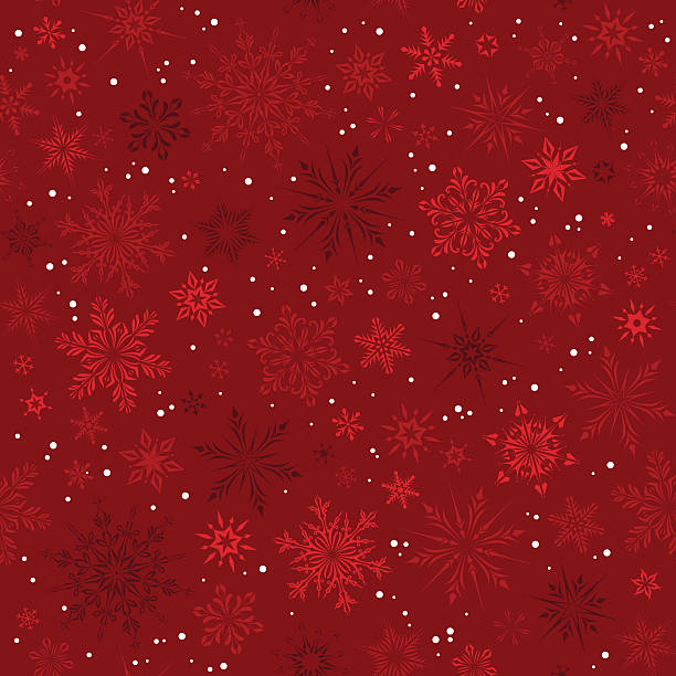 illustrazioni stock, clip art, cartoni animati e icone di tendenza di motivo senza cuciture fiocchi di neve rossi - backgrounds winter snow textured