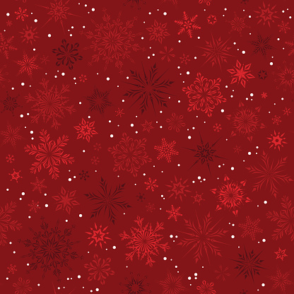 Vector Christmas and New Year seamless pattern with snowflakes.