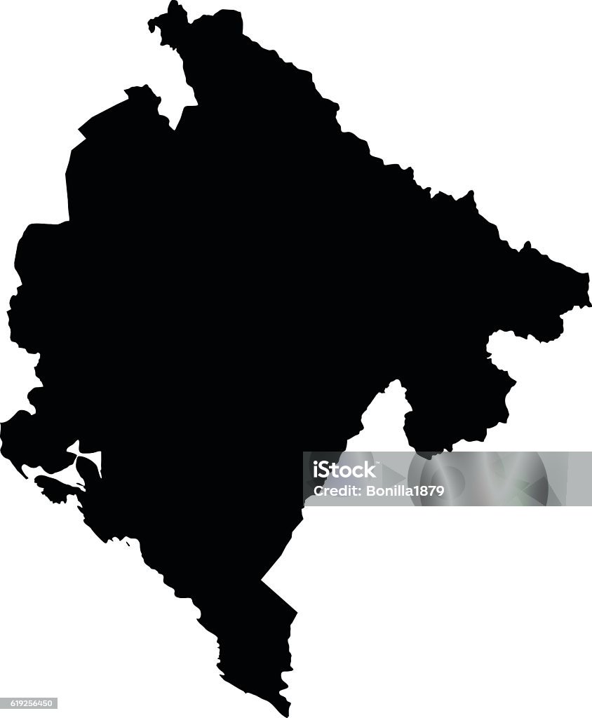 Montenegro black map on white background vector Montenegro stock vector