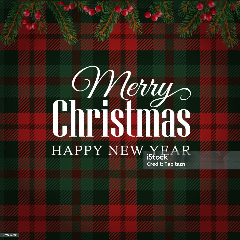 Frohe Weihnachten Grußkarte, Einladung. Christbaumzweige, rote Beeren. - Lizenzfrei Weihnachten Vektorgrafik