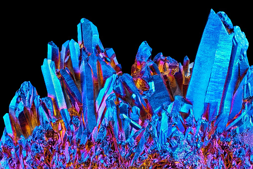 Amazing cluster of Rainbow Titanium Aura Quartz
