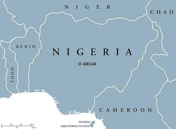 Vector illustration of Nigeria political map