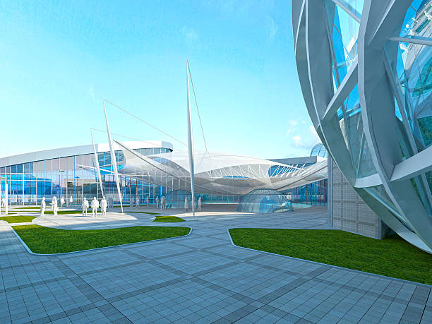istock Operated roof design Megamall. 619270804