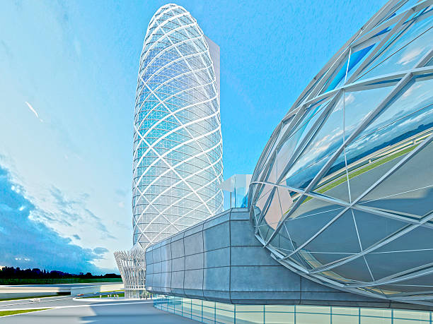 istock The futuristic architecture of the future. 619271698