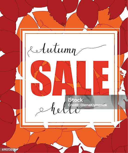 Autumn Sale Banner Design On Seamless Pattern Of Bright Leaves Stock Illustration - Download Image Now