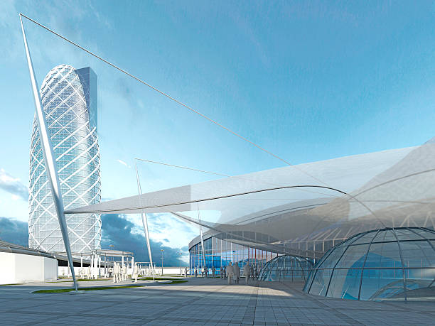 istock The futuristic architecture of the future. 619272100