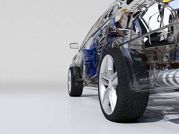 Transparent model cars.