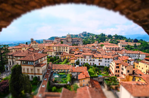 istock Milano Bergamo old city. Tilt-shift miniature effect applied. 619274084