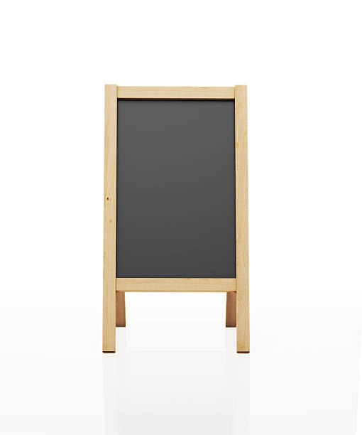 istock Wooden Framed Black Chalkboard Standing on Legs 619371584