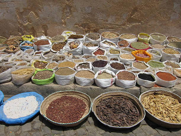 istock Sacks with all kinds of dried herbs in Morocco 619372056