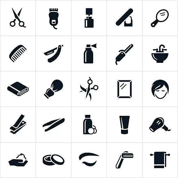 Vector illustration of Hairdressing Icons