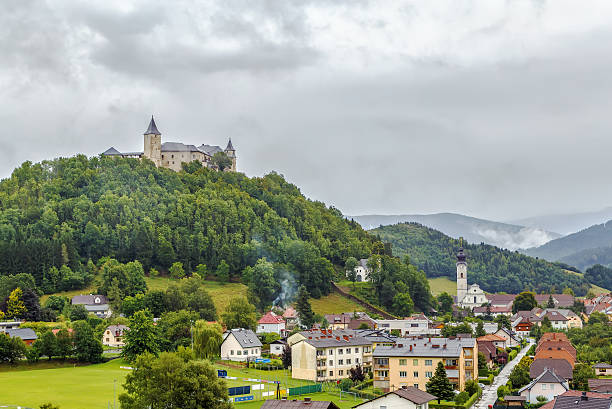 Vaduz, Liechtenstein - August 19, 2018: Medieval castle in Vaduz, Liechtenstein. This is the residence of royal family of Liechtenstein country.