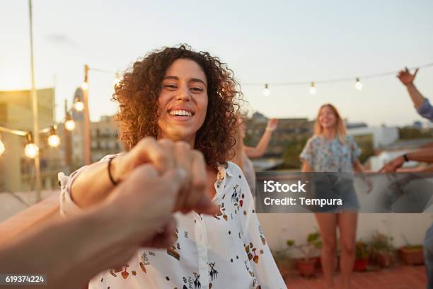 Dancing With My Girlfriend At A Rooftop Party From Pov Stock Photo - Download Image Now