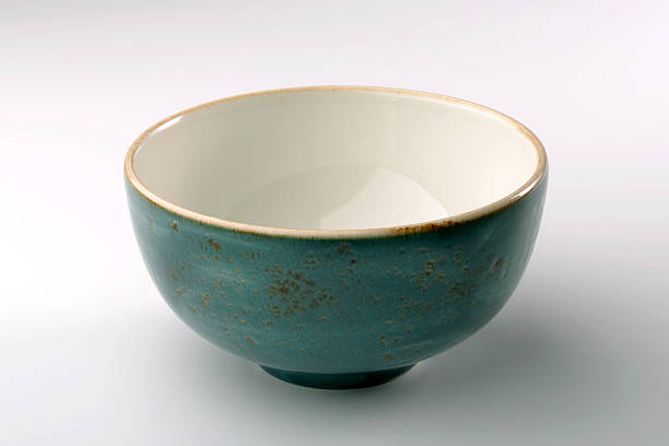 istock Blue rustic chinese bowl isolated on white background 619374456