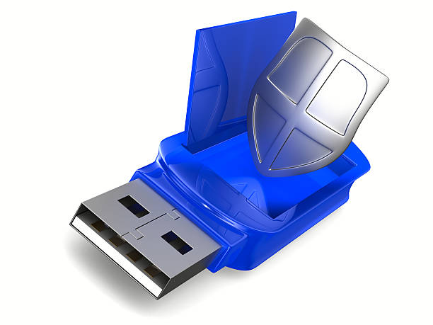 unidad flash usb sobre fondo blanco.  imagen 3d aislada - encryption usb flash drive security system security fotografías e imágenes de stock