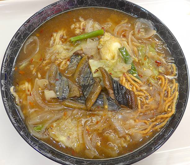 istock Eel noodles closeup at restaurant 619378054