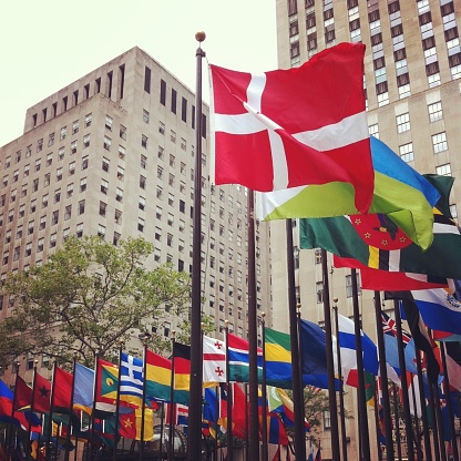 United flags in New York