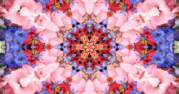 It is a kaleidoscope with a flower as a motif.