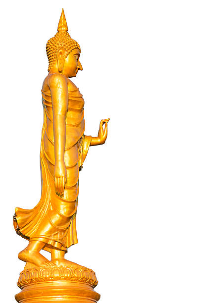 istock Standing Buddha Statue In Blue Sky, public landmark 619380136