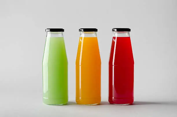 Photo of Juice Bottle Mock-Up - Three Bottles