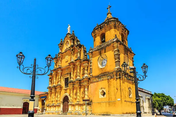 Leon, Nicaragua. Church of la Recolección famos for its Mexican baroque façade.