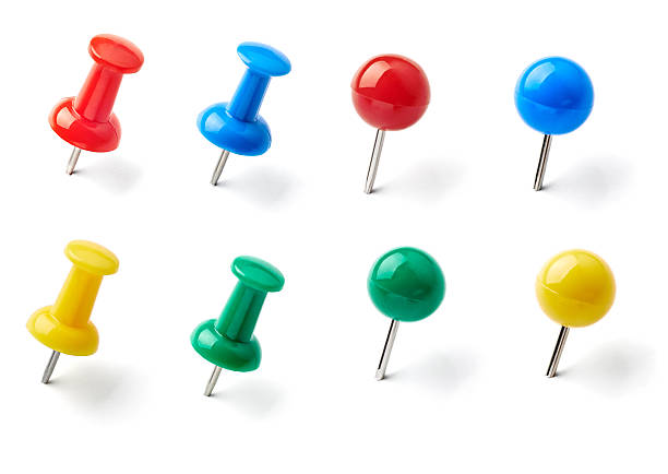 Push pin on white background