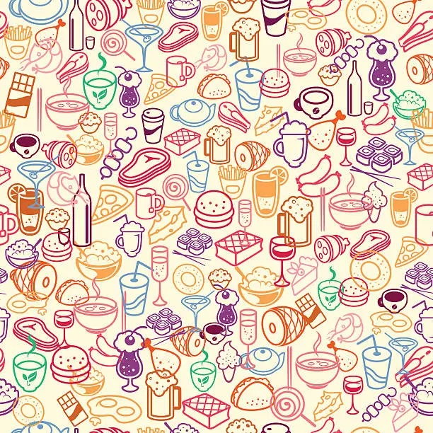 Vector illustration of food seamless background