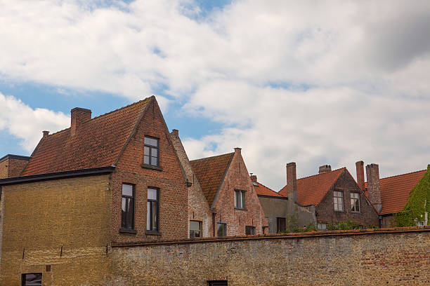 istock Historical gothic buildings at brugge belgium 619382714