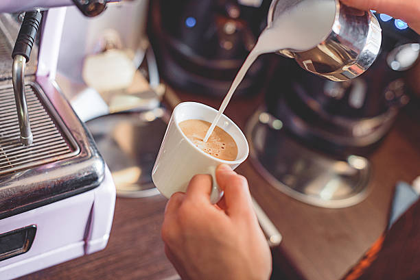 istock combination of espresso and steamed milk 619383502