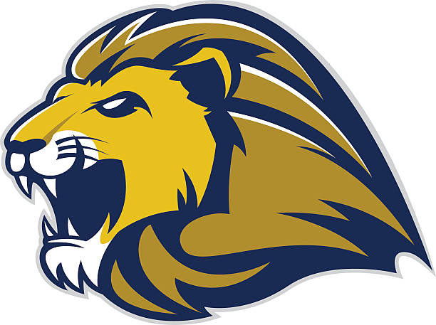 Clipart picture of a lion head cartoon mascot logo character