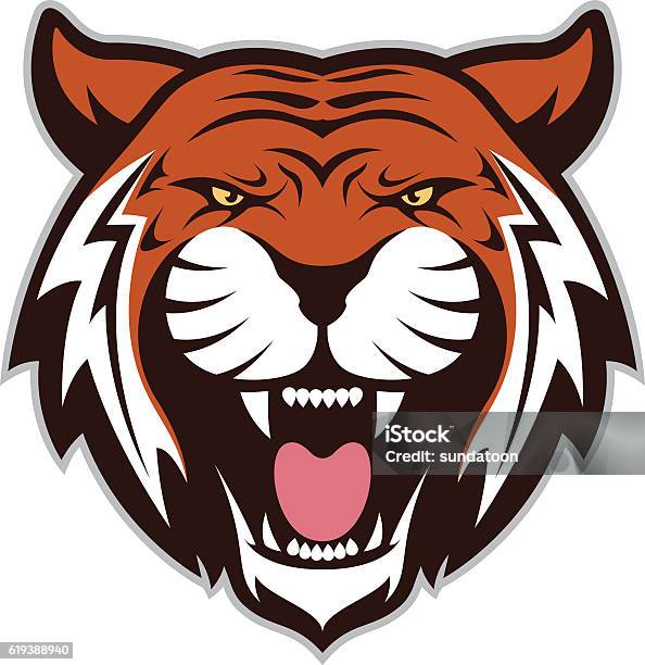 Tiger Head Mascot Stock Illustration - Download Image Now - Tiger, Animal Head, Bengal Tiger