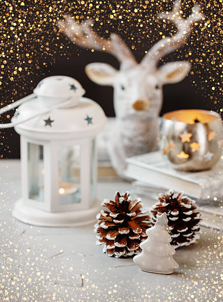 istock Christmas Card with decorations 619389242