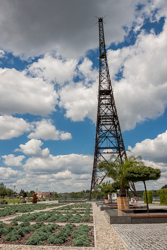 Historic radiostation tower in Gliwice, Poland (the highest wooden building on the world - 111m). The place of Nazi provocation on August 31, 1939.