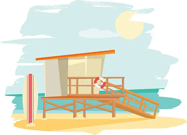 Vector illustration of Lifeguard tower