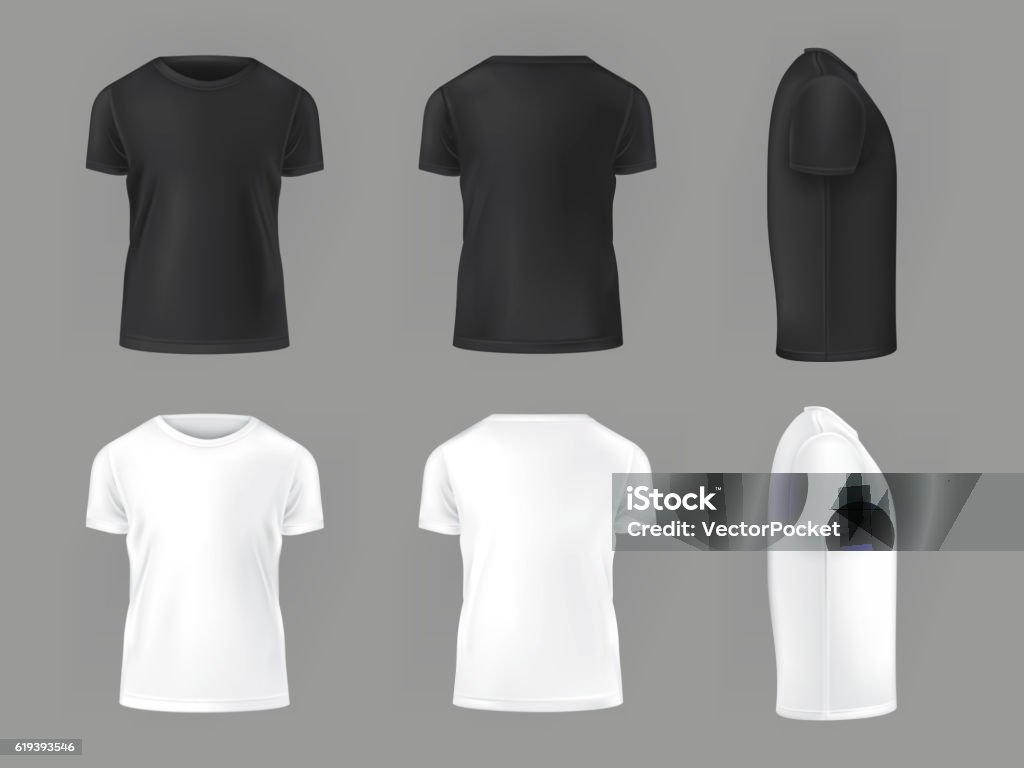 Modèle vectoriel de T-shirts masculins - clipart vectoriel de T-Shirt libre de droits
