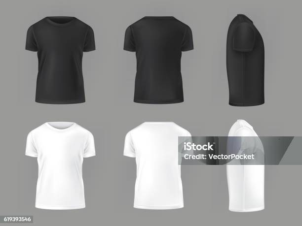 Modèle Vectoriel De Tshirts Masculins Vecteurs libres de droits et plus d'images vectorielles de T-Shirt - T-Shirt, Modèle de base, Débardeur