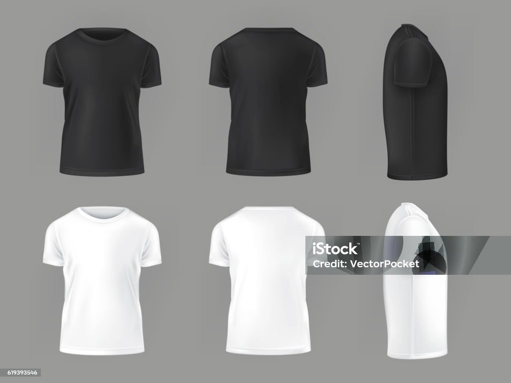 Vector set template of male T-shirts - Royaltyfri T-tröja vektorgrafik Vector set template of male T-shirts - Royaltyfri T-tröja vektorgrafik