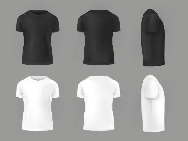 Vector illustration of Vector set template of male T-shirts