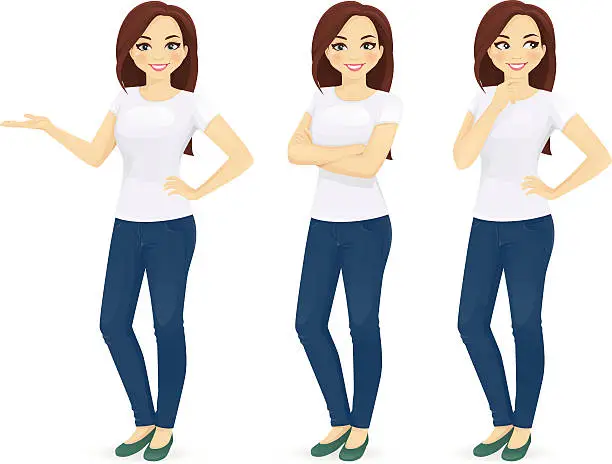 Vector illustration of Woman in jeans