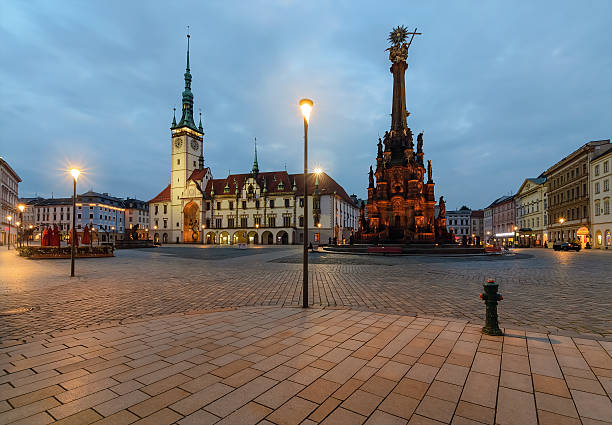istock Town hall and Holy Trinity Column in Olomouc, Czech Republic. 619394670