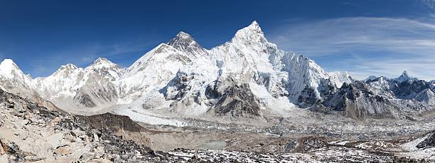 istock Mount Everest with beautiful sky and Khumbu Glacier 619395010