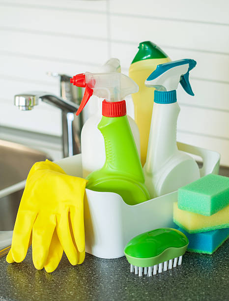 istock cleaning items household kitchen brush sponge glove 619397034